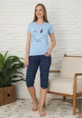 Pijama familie-damă, culoare blue