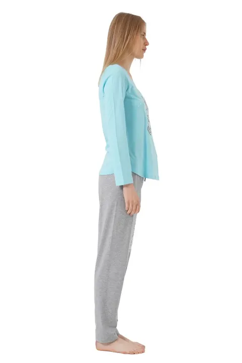 Pijamale damă cu  imprimeu Together Forever, Blue
