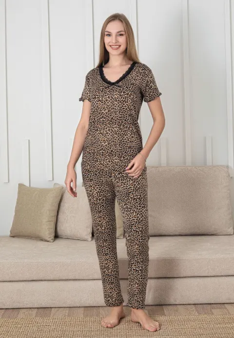 Pijama damă model leopard