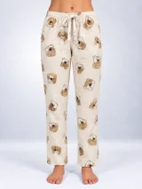 Pantaloni de pijama de dama crem ursi