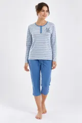 Pijamale damă,  imprimeu Little Bunny, Albastru