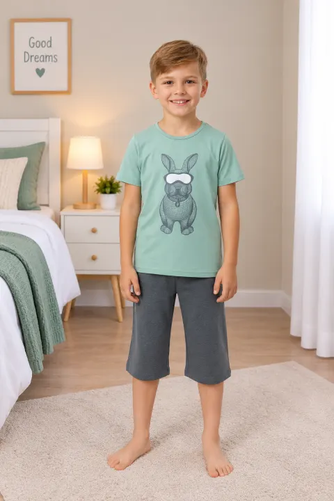 Pijama băieți de Paște, verde