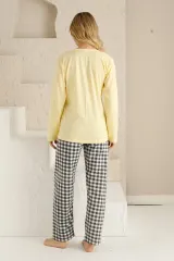 Pijama damă, mânecă lungă, pantaloni lungi, imprimeu Happy Mother's Day