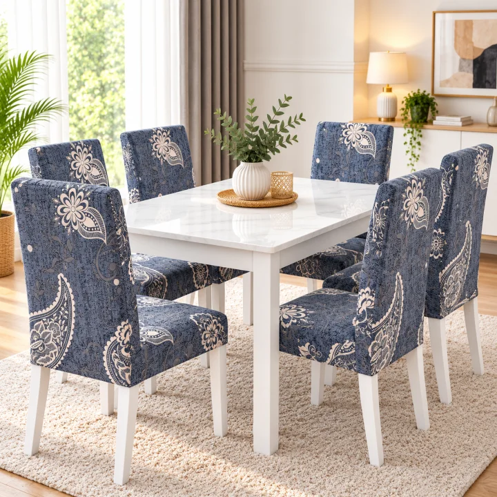 Set 6 Huse Elastice pentru Scaune, Microfibră Premium, cu Elastic, Protecție și Design Elegant