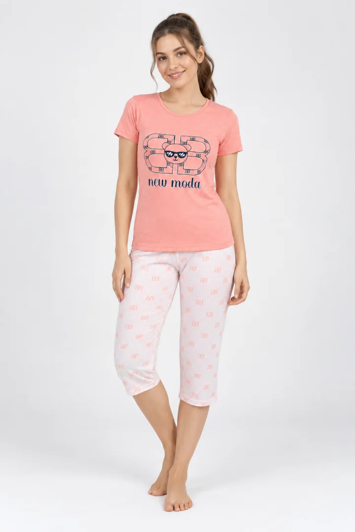 Pijama damă bumbac – imprimeu NEW MODA