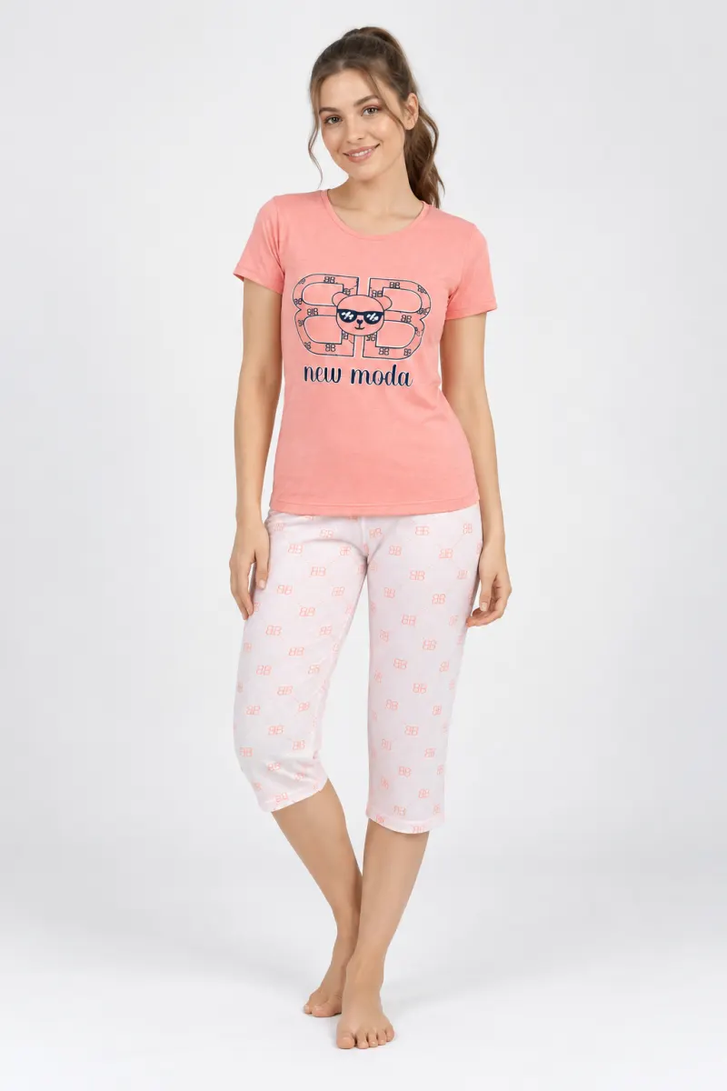 Pijama damă bumbac – imprimeu NEW MODA