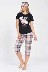 Pijama  Dama cu Masca de Dormit, blumarin 3/4