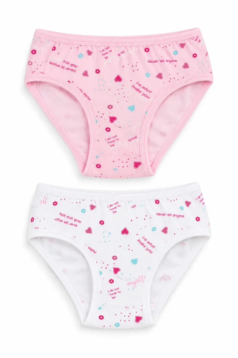 Set 2 Chiloți Fete din Bumbac – Multicolor, Alb și Roz