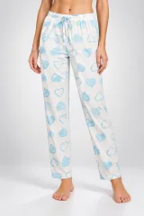 Pantaloni de pijama de dama alb cu blue