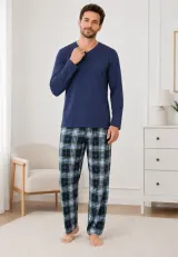 Pijama barbat blumarin cu carouri mari