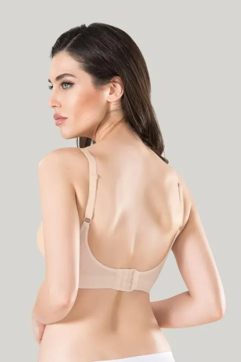 Sutien damă Miss Fit Minimizer, cu efect de micșorare a bustului și bretele reglabile, bej