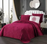 Set Cuvertură de Pat Dublu din Catifea Premium, 5 Piese, 220x240 cm, cu Fețe de Pernă Decorative