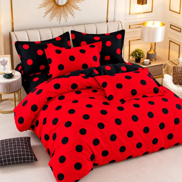 Set Lenjerie de Pat Dublu din Microfibră Premium, 6 Piese, Cearșaf 245x250 cm