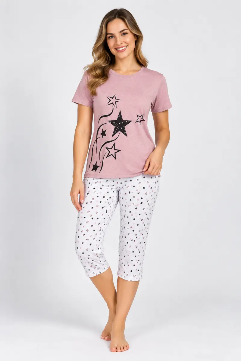 Pijama damă  cu imprimeu stelute