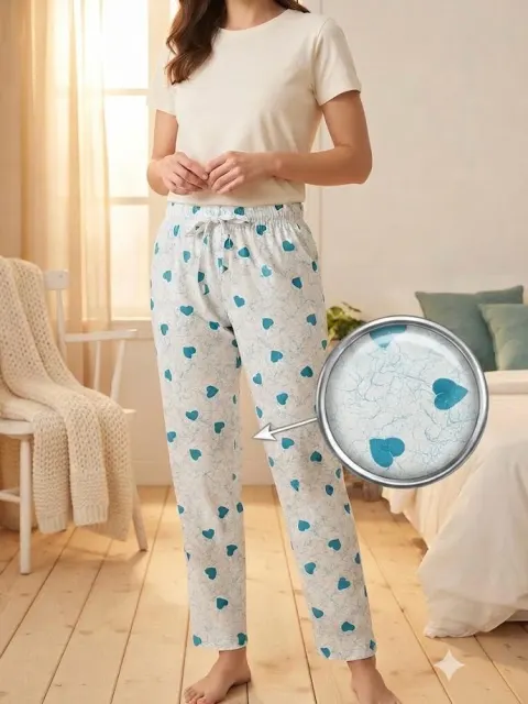 Pantaloni de pijama de dama gri cu blue