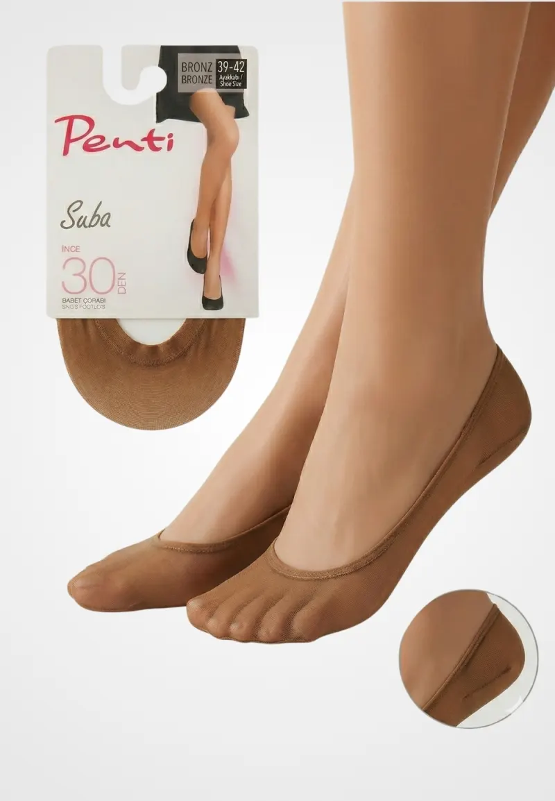 Tălpici Penti Nylon Suba 30 DEN, subțiri și fini, bronz