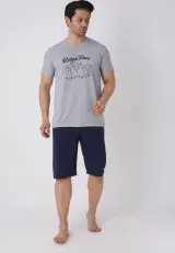 Pijama bărbați Paște, Gri–  pantaloni 3/4