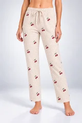 Pantaloni de pijama de dama CREM cu CIRESE