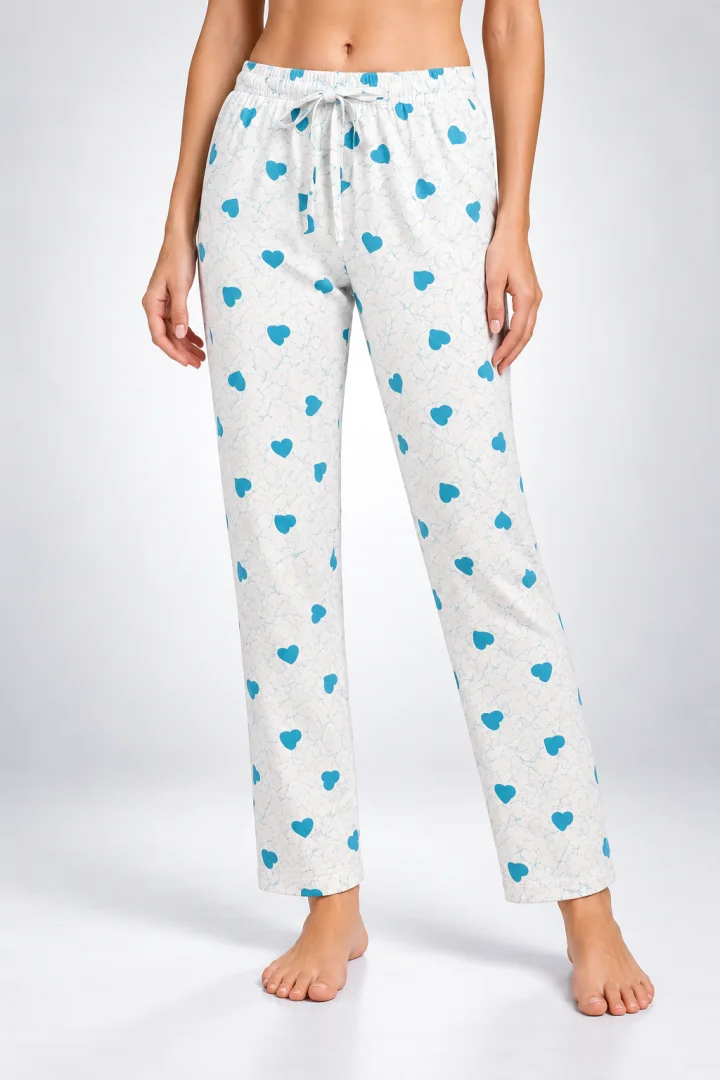 Pantaloni de pijama de dama gri cu blue