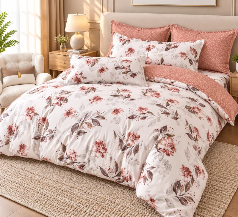 Set Lenjerie de Pat Dublu din Microfibră Premium, 6 Piese, Cearșaf 245x250 cm
