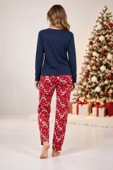 Pijama damă de Crăciun cu mânecă lungă și pantaloni lungi