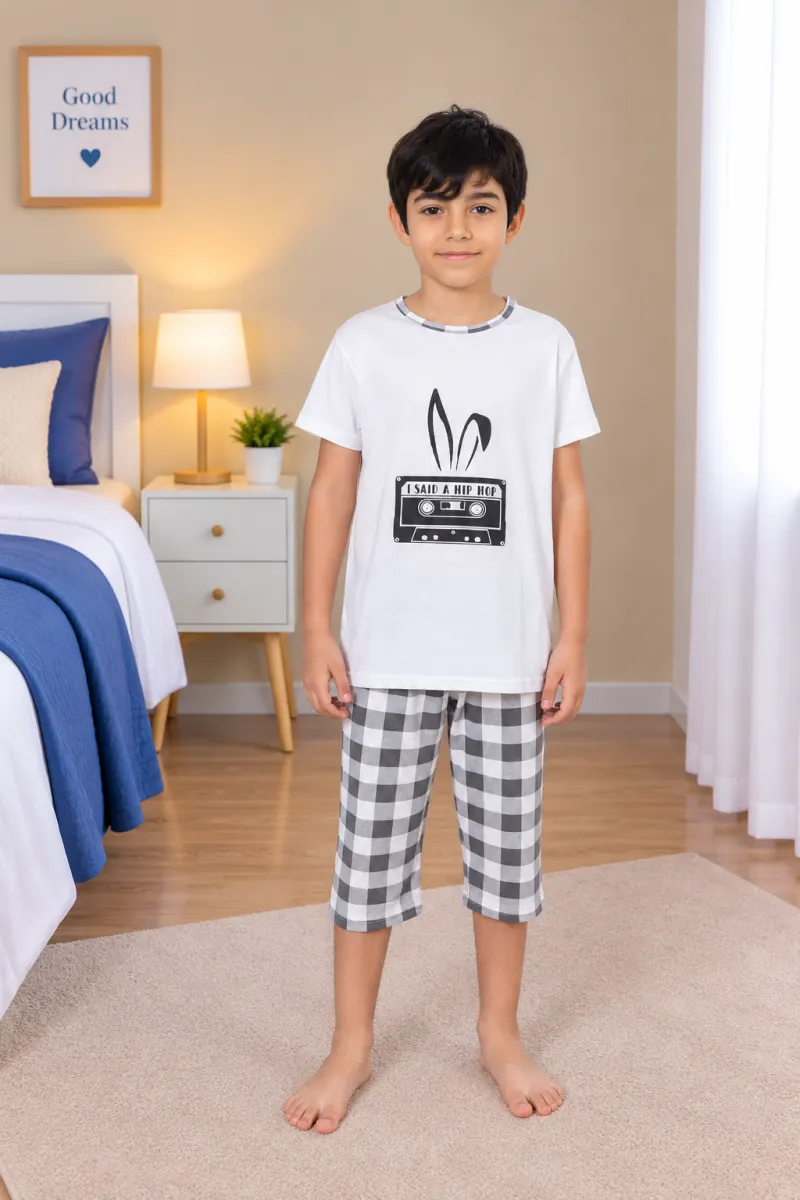 Pijama băieți „Hip Hop”, alb