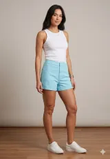Blugi scurți damă de vară – elastici, mulați,-blue