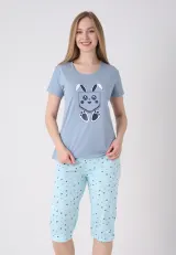 Pijama damă cu model de Paște, gri
