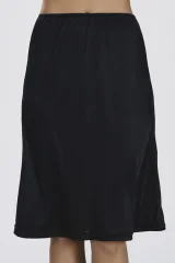 Jupă damă sub genunchi fără cusături, cu elastic din dantelă, negru