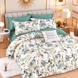 Set Lenjerie de Pat Dublu din Microfibră Premium, 6 Piese, Cearșaf 245x250 cm