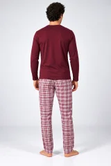 Pijama bărbați cu mânecă lungă și pantaloni lungi cu imprimeu