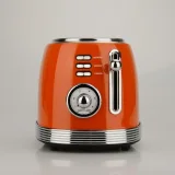 Prăjitor de Pâine Electric Retro, 850W, 2 Felii, 6 Trepte de Rumenire, Decongelare și Reîncălzire, Roșu