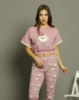 Pijama damă din bumbac „Cute Little Stars”