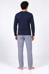 Pijama bărbați cu mânecă lungă și pantaloni lungi cu imprimeu