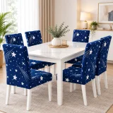 Set 6 Huse Elastice pentru Scaune, Microfibră Premium, cu Elastic, Protecție și Design Elegant