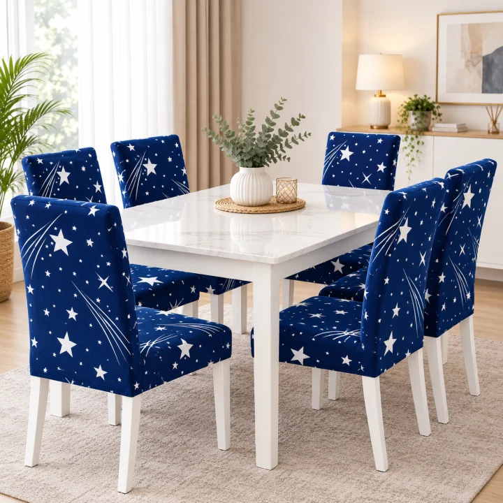 Set 6 Huse Elastice pentru Scaune, Microfibră Premium, cu Elastic, Protecție și Design Elegant