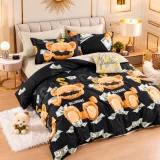 Set Lenjerie de Pat Dublu din Microfibră Premium, 6 Piese, Cearșaf 245x250 cm
