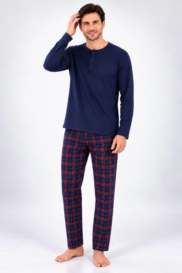 Pijama barbat blumarin cu carouri mici