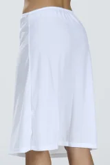 Jupă damă sub genunchi fără cusături, cu elastic din dantelă, alb