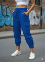 Pantaloni din denim damă albastru