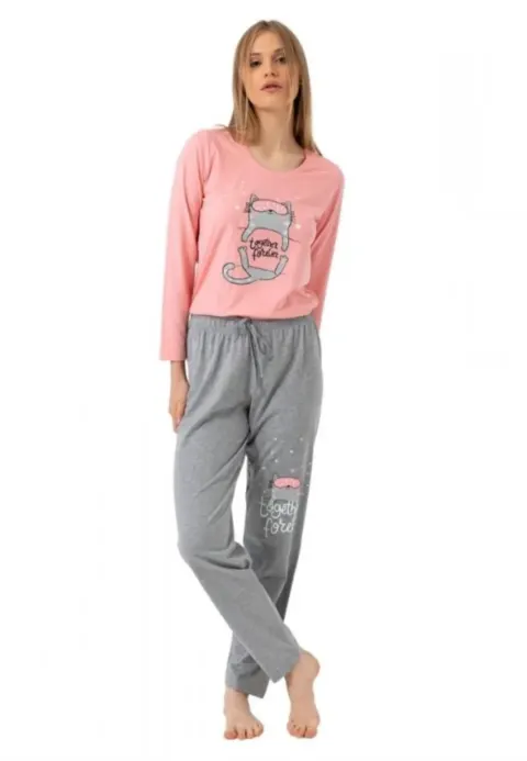 Pijamale damă cu imprimeu Together Forever, roz
