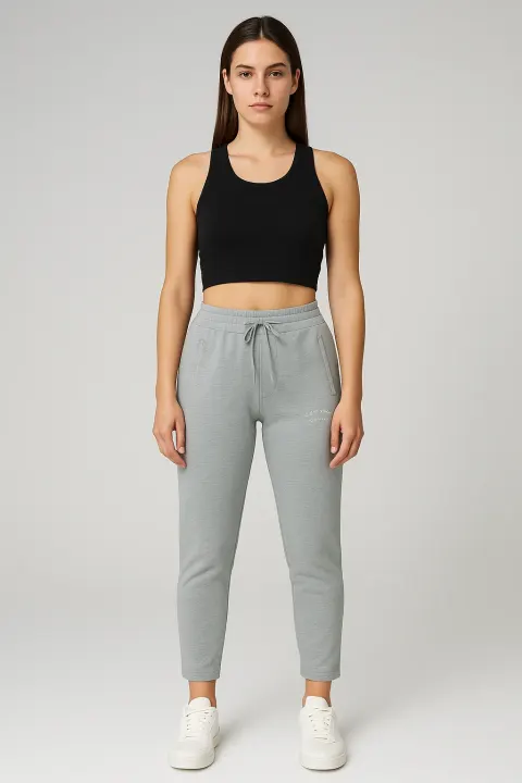 Pantaloni de trening damă gri simpli