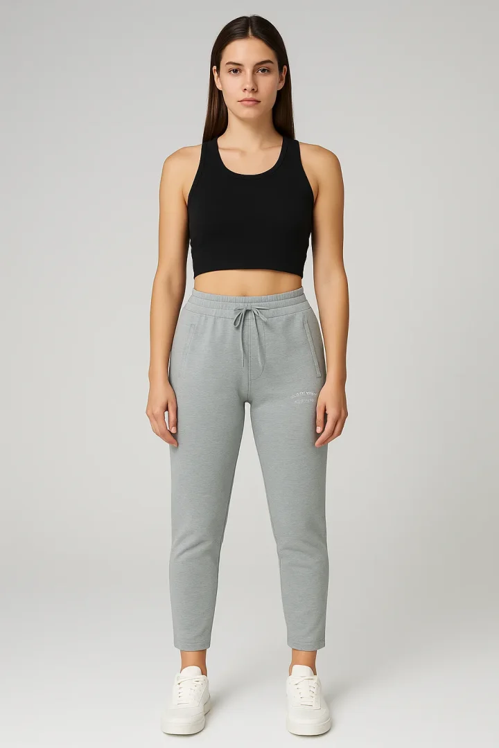 Pantaloni de trening damă gri simpli