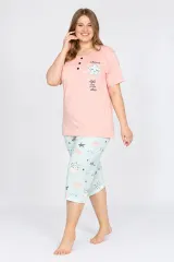 Pijama dama din bumbac, , imprimeu stea