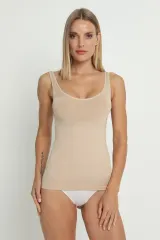 Maiou modelator damă – bej, cu bretele groase