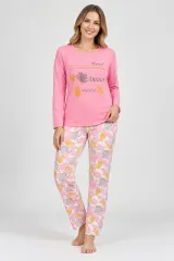 Pijama damă  roz cu imprimeu „Amour”