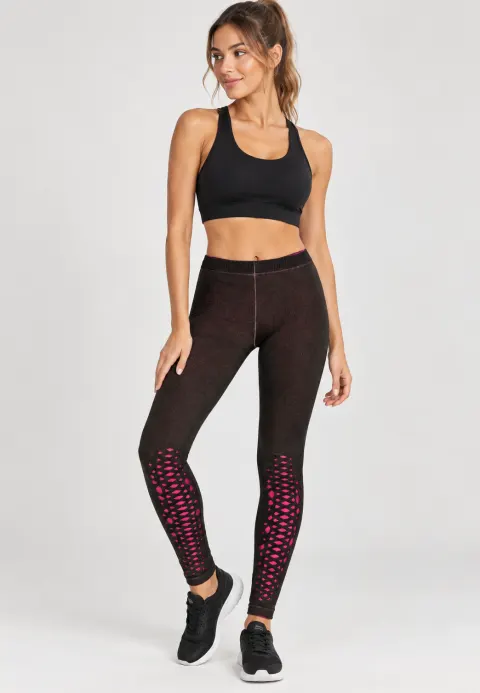Colanți sport Penti Dubli, roz neon-negru