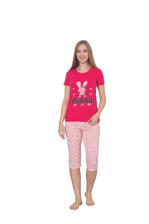 Pijama dama  imprimeu "Rabbit" roz
