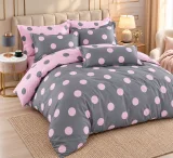 Set Lenjerie de Pat Dublu din Microfibră Premium, 6 Piese, Cearșaf 245x250 cm