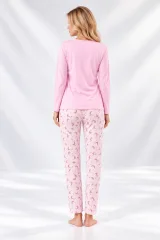 Pijama damă cu mânecă lungă și pantaloni lungi cu imprimeu